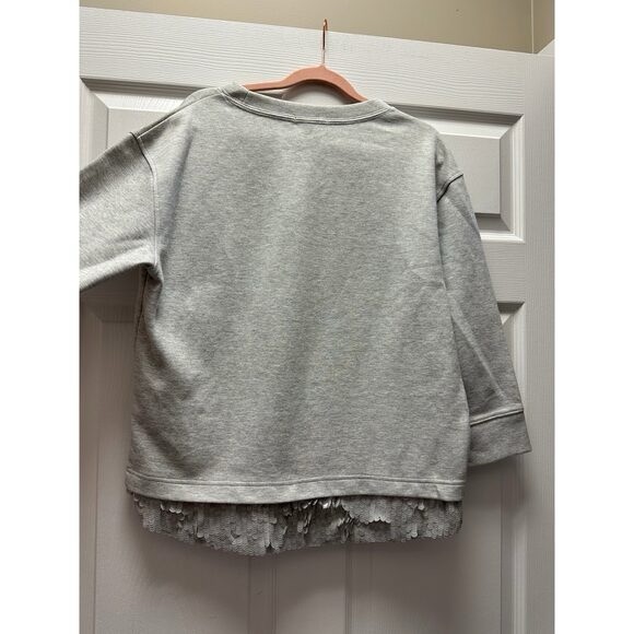 J. Crew Grey Sweatshirt w Sequins Sz M - Picture 2 of 6